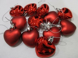 Valentines Day Pink SHINY &amp; MATTE Red Hearts 2&quot; Tree Ornaments Decoratio... - £12.45 GBP