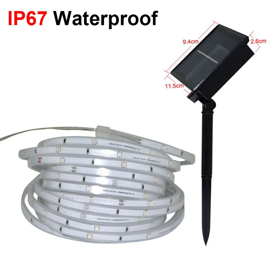 Newest SMD2835 Solar Led Strip Waterproof IP65 IP67 solar lamp 1600mAh 3 Modes l - £73.99 GBP