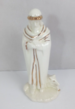 1968 Holland Mold Christmas Nativity Off White &amp; Gold 7&quot; Shepherd - £18.98 GBP