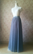 Wedding Gray Tulle Skirts Bridesmaids Plus Size Full Tulle Skirt Outfit image 3
