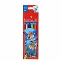 Faber-Castell Water Color Pencils with Paint Brush - Pack of 12 (Assorted) - $14.84