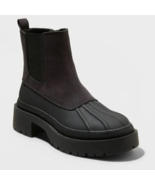 Ella Chelsea Sz 7.5 Duck Boots Universal Thread Black Slip On Side Shoes... - $21.90