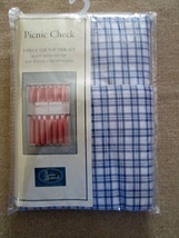 NWT Blue Picnic Check Tier Kitchen Set by Louis Hornick – See Description - £9.68 GBP