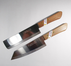 Set 2 KIWI 171+172 Chef&#39;s Kitchen Cook Utility 6.5&#39;&#39; Knives Cutlery Wood Hand - £13.53 GBP