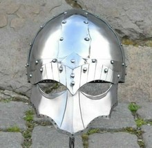 18GA Sca Larp Medieval Viking Steinar Helmet Knight Armor Helmet Replica - £91.56 GBP