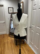 Anna Kay White Sleeveless Tailored Vest with Button Closure - $44.55