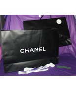 2 Large Chanel Empty Gift Bags With Ribbon Black 25 x 17 Photography Luxury - £38.91 GBP