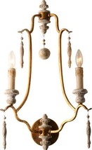 Wall Sconce Arietta Terracotta Lighting Romantic Gold Iron 2-Light Candles - £419.21 GBP