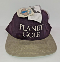 Vintage Planet Golf Hat Cap Strapback dark purple PGA Made in USA 90s ne... - $16.44