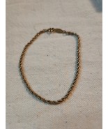 Vintage NAPIER Gold Tone Metal Rope Chain 7.5” Bracelet.  Signed - $24.56 CAD