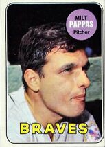 1969 Topps Milt Pappas, Atlanta Braves, Baseball Card #79, as Christmas ... - $1.95