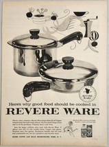 1958 Print Ad Revere Ware Copper Bottom Pots &amp; Pans Made in Rome,New York - £14.47 GBP