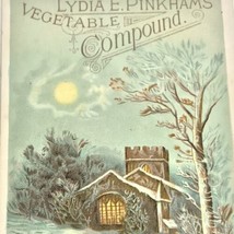 Victorian Trade Card Vegetable Compound Lydia E Pinkham Winter Scene House - £15.21 GBP