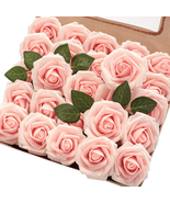 Artificial Flowers 25Pcs Real Looking Blush Heirloom Foam Fake Roses wit... - $393.36 MXN
