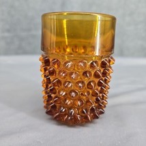 Gold/Amber Indiana Glass Juice Diamond Point 3 3/4&quot;  1970s Kitchen Replacement - £9.41 GBP