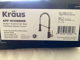 Kraus KPF-1610BBMB Bolden Pull Down Kitchen Faucet - Brushed Brass/Matte Black - €136,73 EUR
