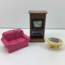 Fisher Price Playhouse Toys Dollhouse Living Room Furniture Couch TV Gam... - $19.99