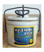 Vintage 3.5&quot; Stoneware Crock &amp; Lid Kaukauna Klub South Dairy Wisconsin w... - $13.44
