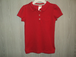Gymboree Girls Size 5 Polo Top Red Short Sleeves Peter Pan Collar Chest Pocket - £10.79 GBP