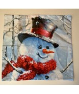 Snowman Smiley  Face Christmas Throw Pillow Cover 17 X 17 NEW - $14.85