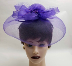 Women&#39;s Fascinator Clip Fashion Hair Piece Purple One Size NWT - £10.01 GBP