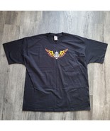 NWOT Lethal Threat Skull &amp; Flames Fruit Of The Loom Black T-Shirt Size X... - $273.75 MXN