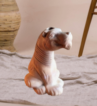 Handmade White Washed Terracotta Lion Figure Home Decor Accent Shelf Decor - £7.20 GBP