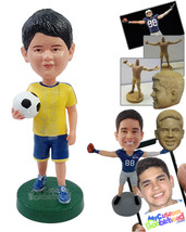 Personalized Bobblehead Soccer player Kiddo holding the ball and ready to have a - £71.26 GBP