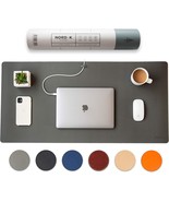 Norwegian Leather Desk Mat Cable Organizer (Alaskan Gray 35 X 17 Inch) P... - $47.91 CAD