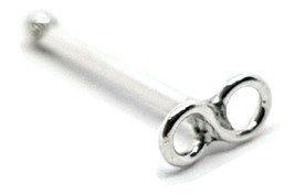 Infinity Nose Stud 22g (0.6 mm) 925 Silver Nose Pin Ball Stay Étnico boh... - $5.58