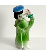 Japanese Geisha Ceramic Vintage Figure Japan Hand Painted 4&quot; c1960s-1970s - $494.64 MXN