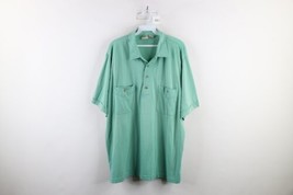 Vtg 90s Streetwear Mens 2XL Distressed Knit Collared Polo Shirt Heather Green - £23.18 GBP