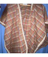 Vintage Flair Original Poncho Blanket Cape Rust &amp; Black Plaid Unisex Low $ - $22.36 CAD