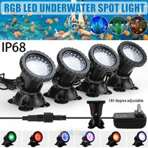 Color Changing Pond Lights Ip68 Waterproof Spotlights Underwater Halloween Decor - £59.98 GBP