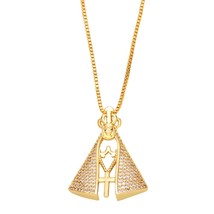 Gold Plated Our Lady of Aparecida Necklace for Women Copper Box Chain Necklace C - £14.42 GBP