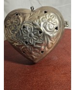 Ornament Hinged Silver Metal Heart Shaped Potpourri Hanging Holder - €8,52 EUR