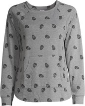 Juniors Printed Skeleton Head Light Pullover Sweatshirt Size Large (11-13) - $16.82