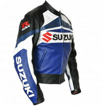 Suzuki GSXR Motorbike Jackets Biker Racer Leather Motorcycle Armour Sport Jacket - $149.00