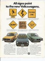 1975 Volkswagen Print Ad Automobile Car Rabbit Dasher Scirocco 8.5&quot; x 11&quot; - $19.21