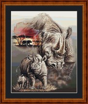 AFRICAN RHINO - pdf x stitch chart.  Original Artwork ©  Steven Michael ... - £9.59 GBP