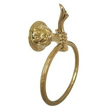 Gold clour Bathroom brass flowers towel ring  - £30.35 GBP