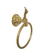 Gold clour Bathroom brass flowers towel ring  - €32,99 EUR