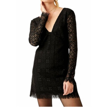 Free People Black Lace Honey Honey Mini Dress V-neck, Bow | Sz 4 NEW $148 - $56.10