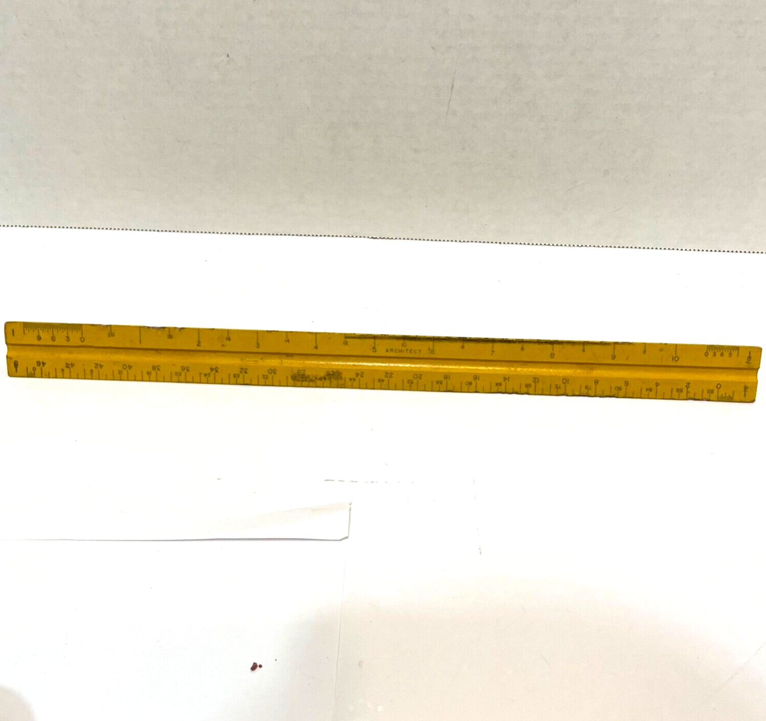 Primary image for Vintage Dietzgen Wooden 3 Sided Mechanical Engineer Architect Ruler 12" Yellow
