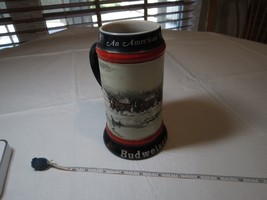 1990 collectors series Mug Budweiser Christmas Beer Stein Clydesdale Holiday - £9.43 GBP