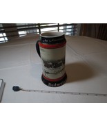 1990 collectors series Mug Budweiser Christmas Beer Stein Clydesdale Hol... - $11.83