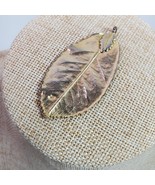 Vintage Dipped Leaf Gold Pendant 2 Inch - $39.66 CAD