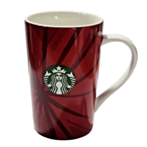 Starbucks 2014 Christmas Blend Style Mug Red Burst White Handle Small Logo 12oz - $13.98