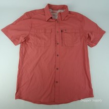 Coleman Shirt Mens Large Coral Button Down Short Sleeve Vented Fishing O... - £16.46 GBP