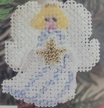 Angel X Stitch Ornament Kit Mill Hill Pin Bead Gold Star XMAS V White Gl... - £9.89 GBP